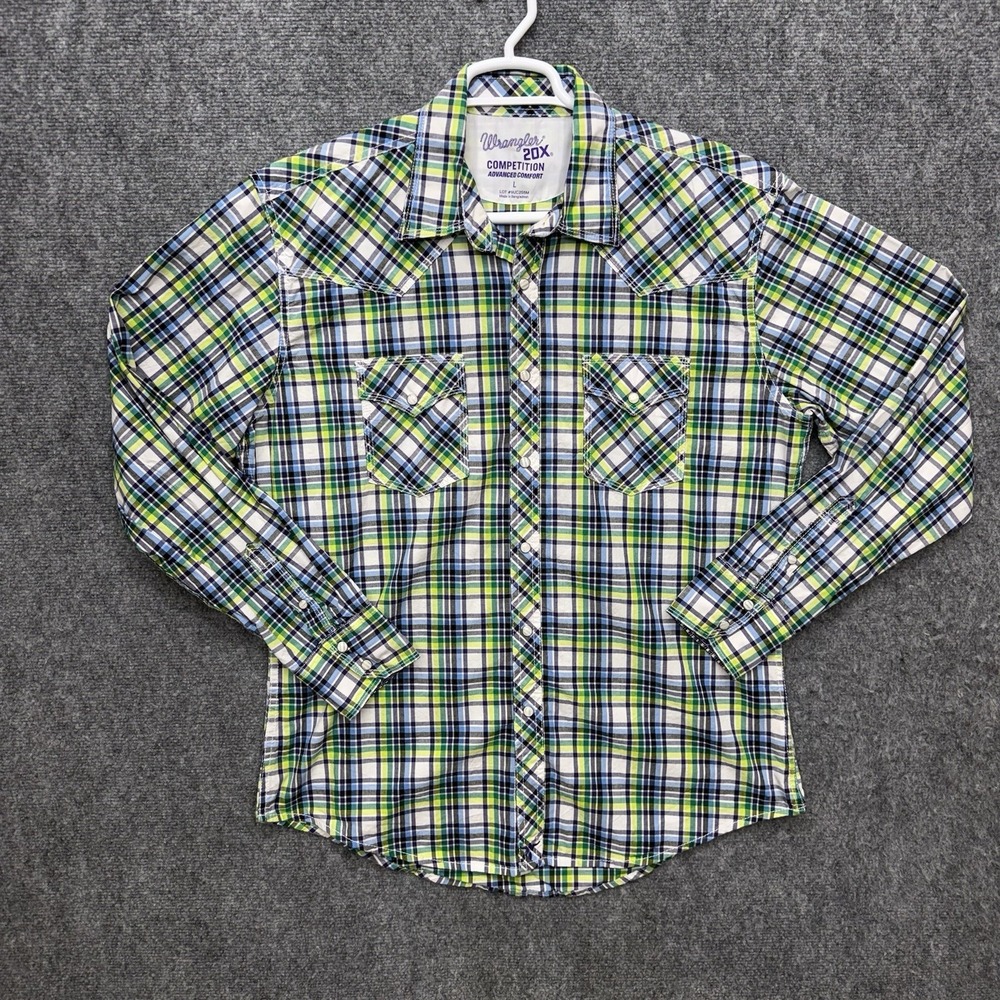 Wrangler 20X pearl snap button shirt Advance Comfort shirt Men's size‎ Large